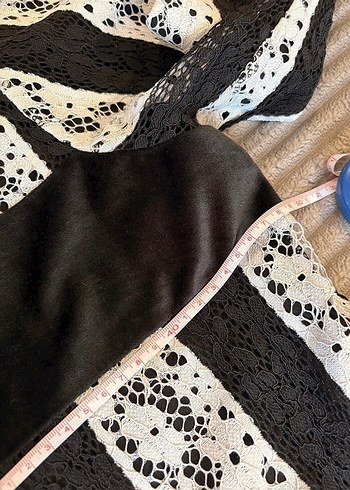 m Beden beyaz Renk Dantel Detaylı Zebra Desenli Kadın Triko Elbise