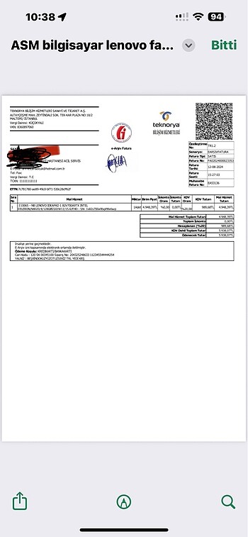 Lenovo 1 senesi dolmadı