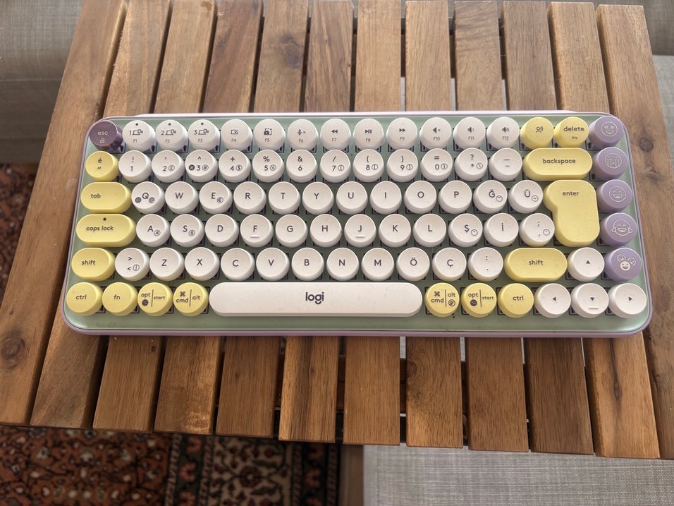 Sarı Renkli Retro Stil Klavye - Görsel 3