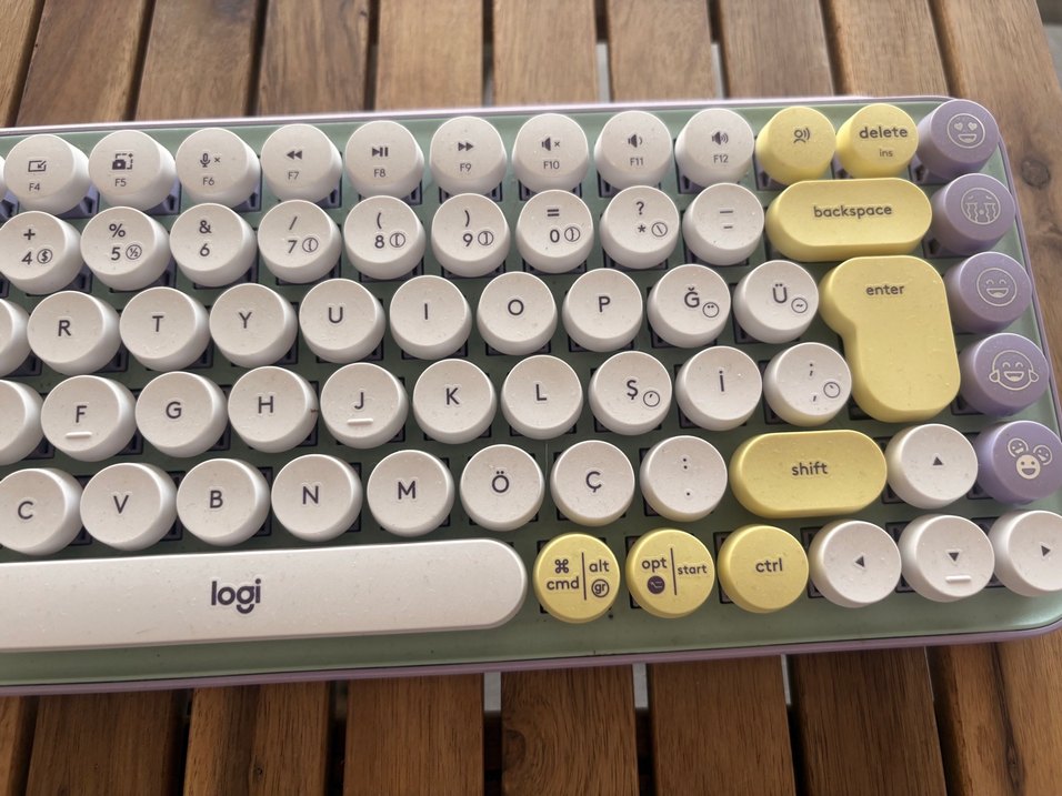 Sarı Renkli Retro Stil Klavye - Görsel 2