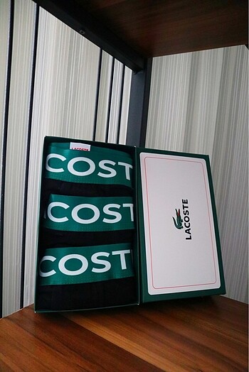Orijinal Kutulu 3'lü lacoste Boxer Seti