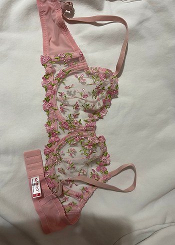 Nakışlı Pembe Bohem Sütyen Takımı - Görsel 3