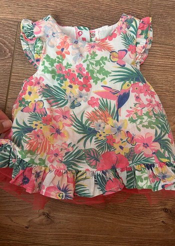 Zara Çiçekli Fırfırlı Kız Çocuk Elbise