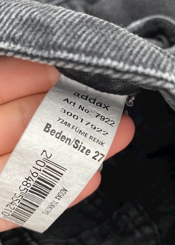 m Beden Diz Yırtıklı Gri Bol Kesim Kadın Jean