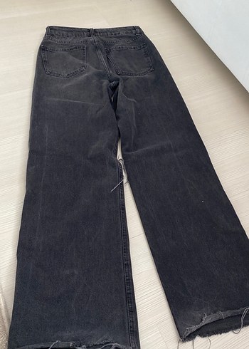 m Beden gri Renk Diz Yırtıklı Gri Bol Kesim Kadın Jean