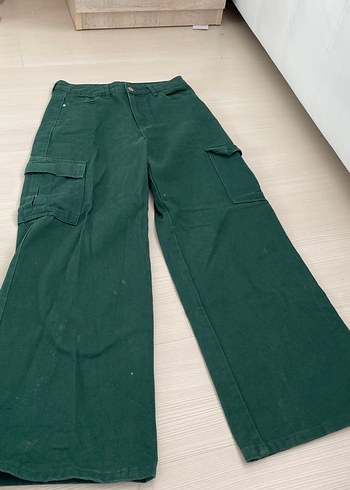Kadın Haki Geniş Kesim Pantolon