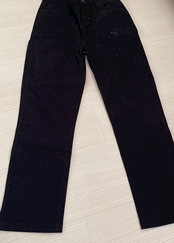 Kadın Siyah Denim Rahat Kesim Pantolon