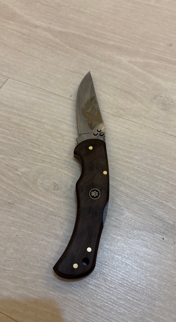 Koyu Kahverengi Ahşap Saplı Katlanır Bıçak - Görsel 2