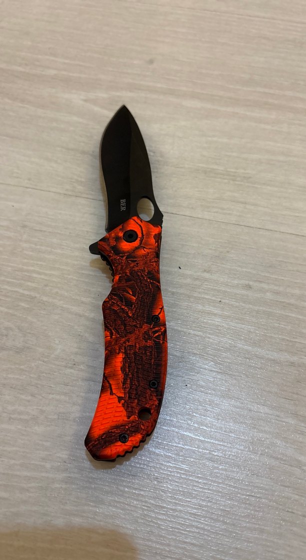 Kırmızı turuncu  Katlanabilir Cep Bıçağı - Görsel 2