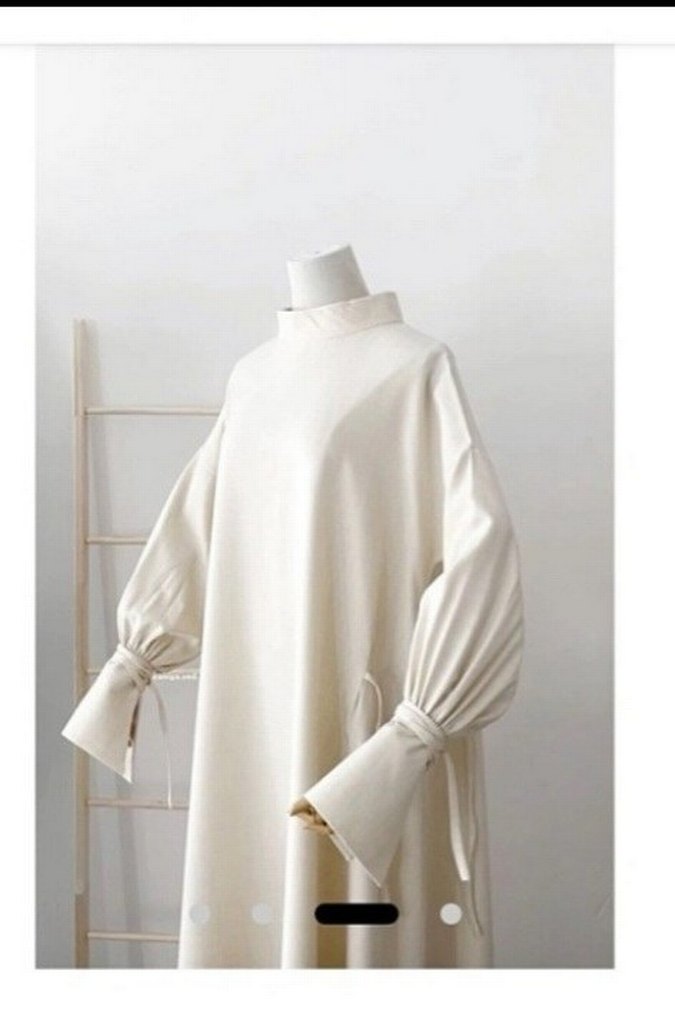 Uzun, bol kesim, keten elbise - Görsel 3