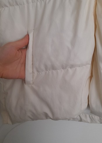 Beyaz Fermuarlı Kolsuz Şişme Yelek - Görsel 4