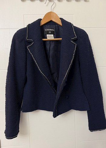 Chanel Lacivert Dokulu Ceket