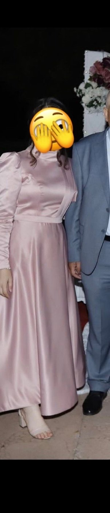 Pembe Uzun Drapeli Kadın Elbise - Görsel 4