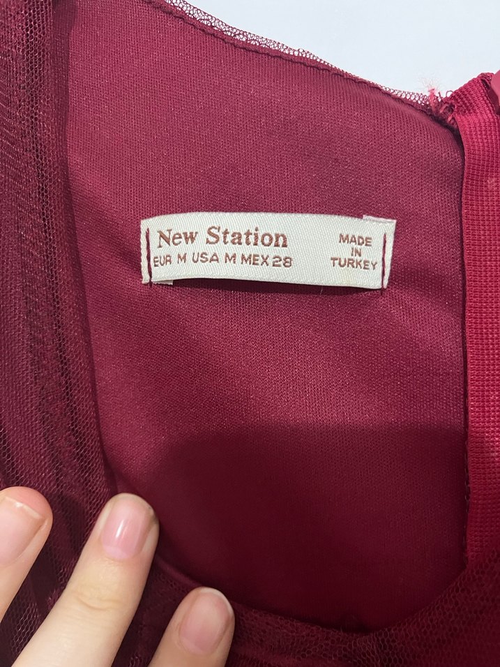 Bordo Uzun Kollu Drapeli Uzun Elbise - Görsel 3