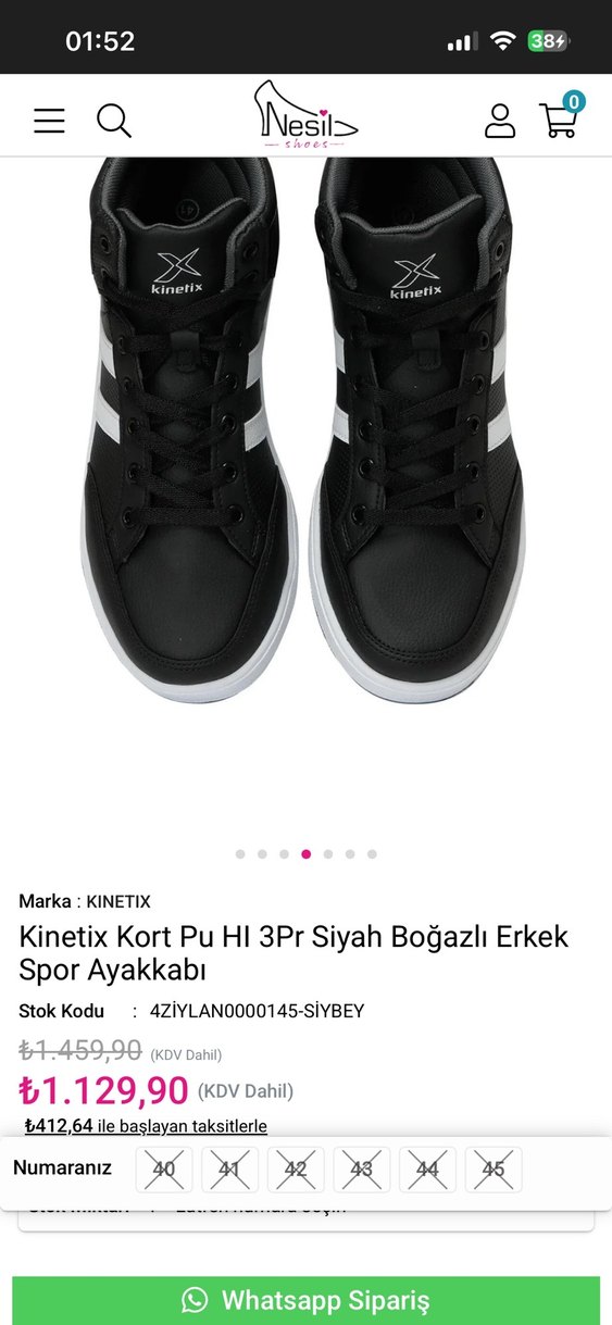 Kinetix Siyah Boğazlı Erkek Spor Ayakkabı - Görsel 2