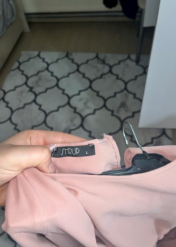 Pembe Uzun Kollu Salaş Kadın Elbise - Görsel 3