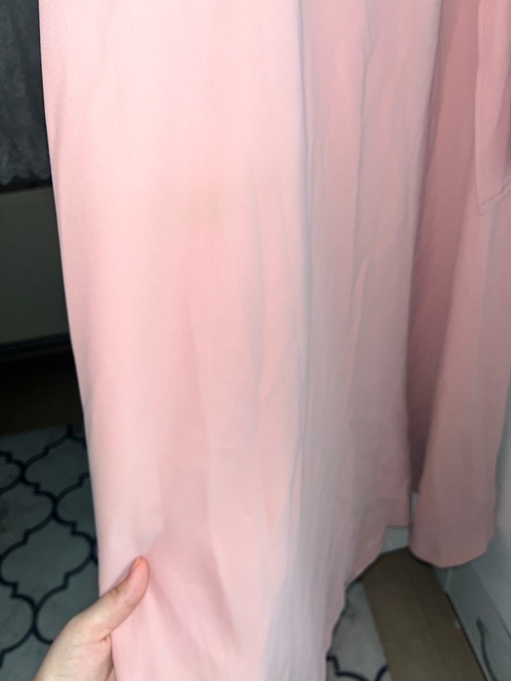 Pembe Uzun Kollu Salaş Kadın Elbise - Görsel 2