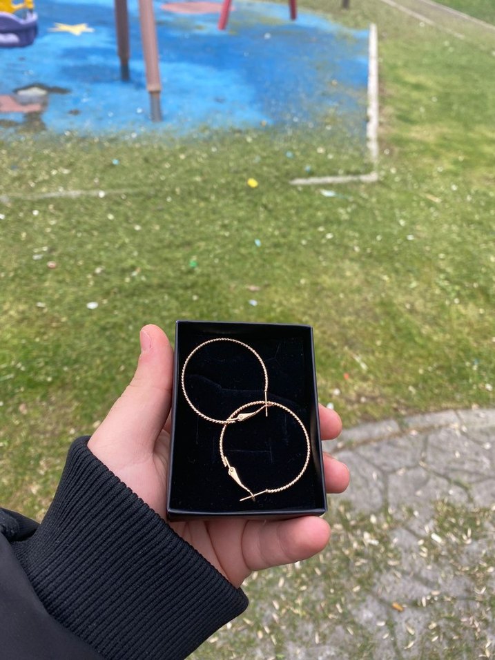 Altın Renk Mini Halka Küpeler - Görsel 2