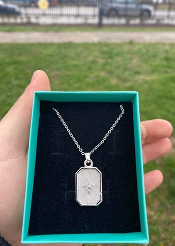 Yıldız Mineli Kolye Gümüş Rengi - Görsel 2