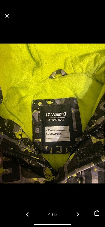 5 Yaş Beden çeşitli Renk LCW erkek çocuk sweat mont 5-6 yaş