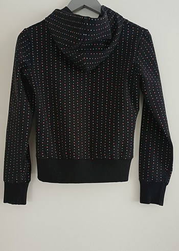 Sweatshirt Puantiyeli Kapüşonlu Fermuarlı - Görsel 2