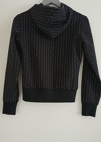 Sweatshirt Puantiyeli Kapüşonlu Fermuarlı - Görsel 5