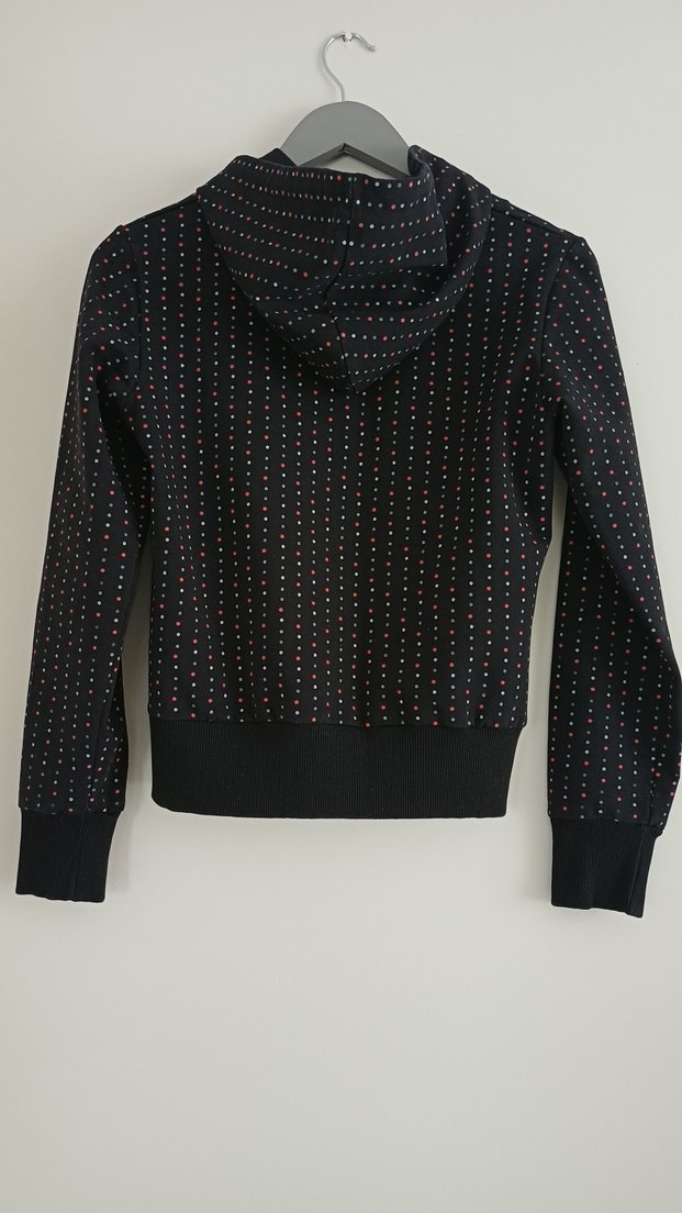 Sweatshirt Puantiyeli Kapüşonlu Fermuarlı - Görsel 5