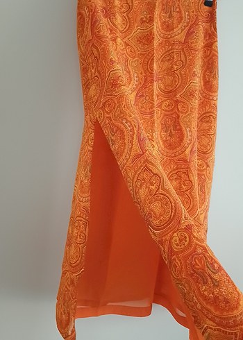 Turuncu Bohem Uzun Şifon Takım - Görsel 3