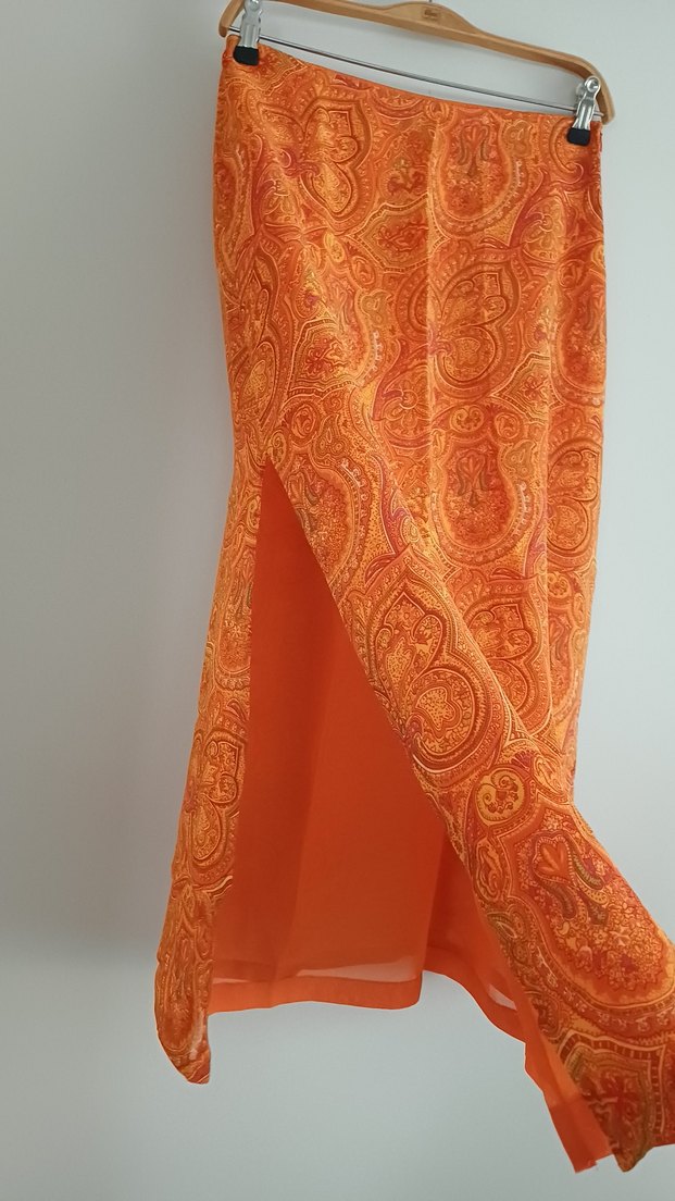 Turuncu Bohem Uzun Şifon Takım - Görsel 3