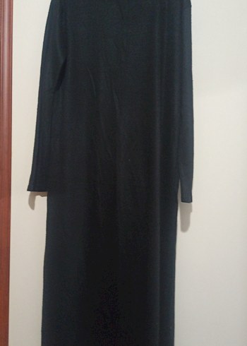 Siyah Uzun Kollu Kadın Uzun Boy Hırka - Görsel 3