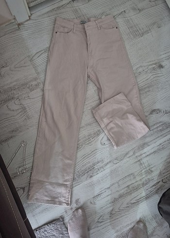Bej Kadın kot pantolon likralı