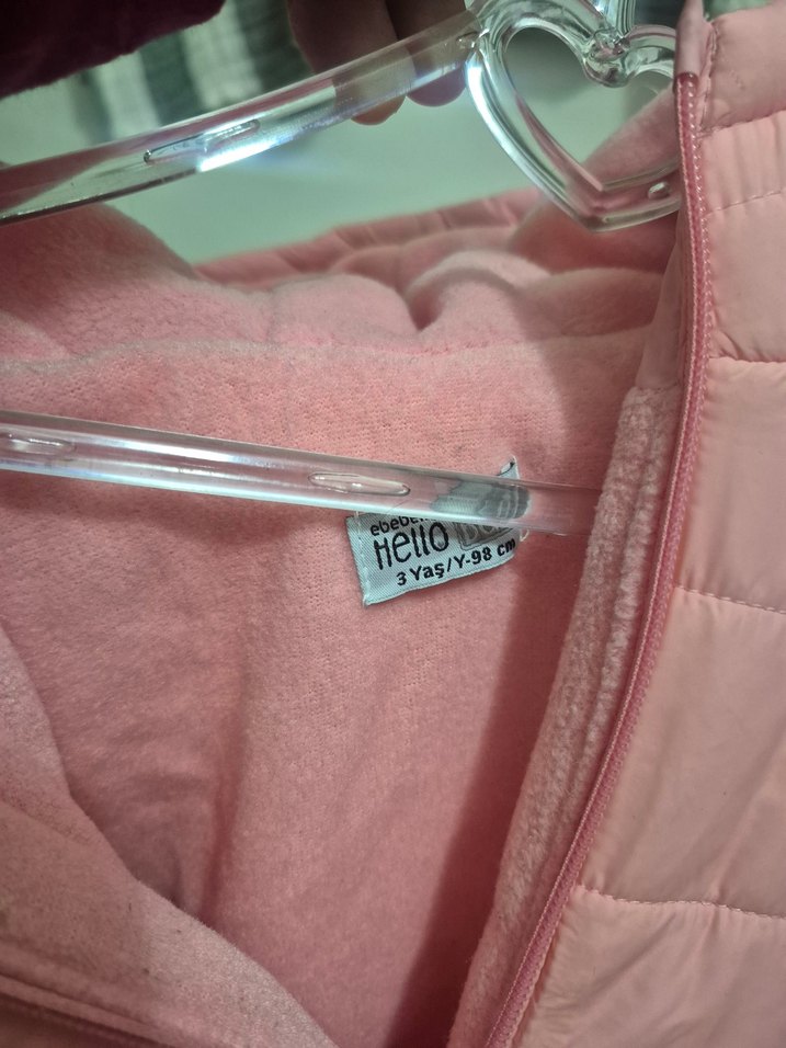 Kız Çocuk Pembe Fermuarlı Mont - Görsel 3