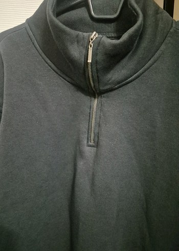 Gri  Yarım Fermuarlı Sweatshirt - Görsel 2