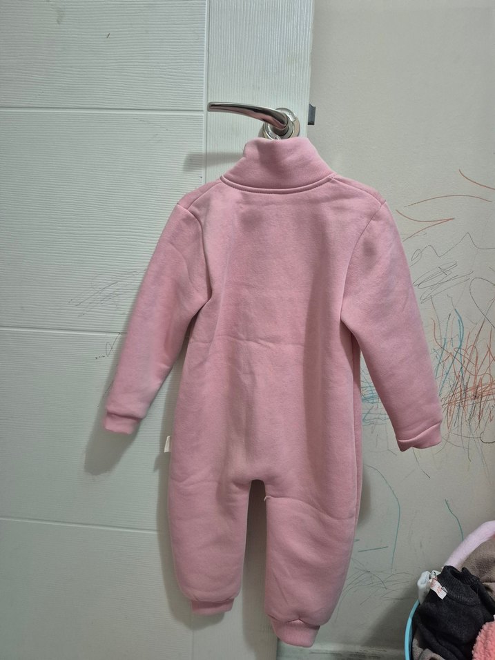 Fermuarlı Pembe Bebek Tulum - Görsel 2