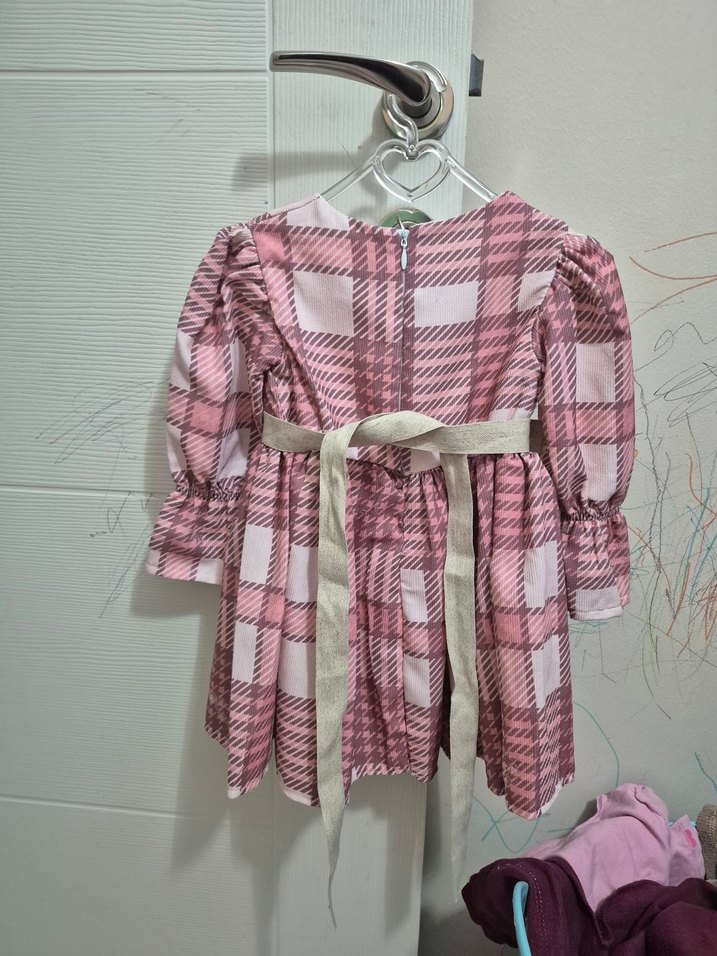 ekose bebek elbise - Görsel 2