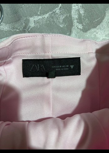 Zara pastel  Pembe Midi bluz - Görsel 2