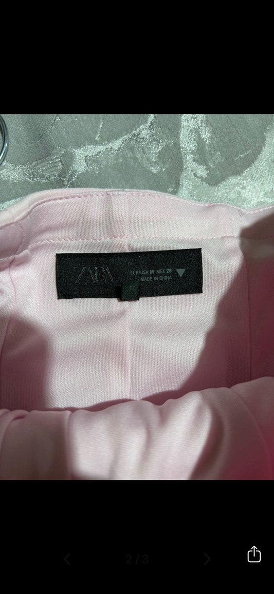 Zara pastel  Pembe Midi bluz - Görsel 2