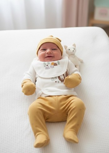 Nakışlı Örgü Bebek Kız Hastane Kıyafeti - Görsel 2