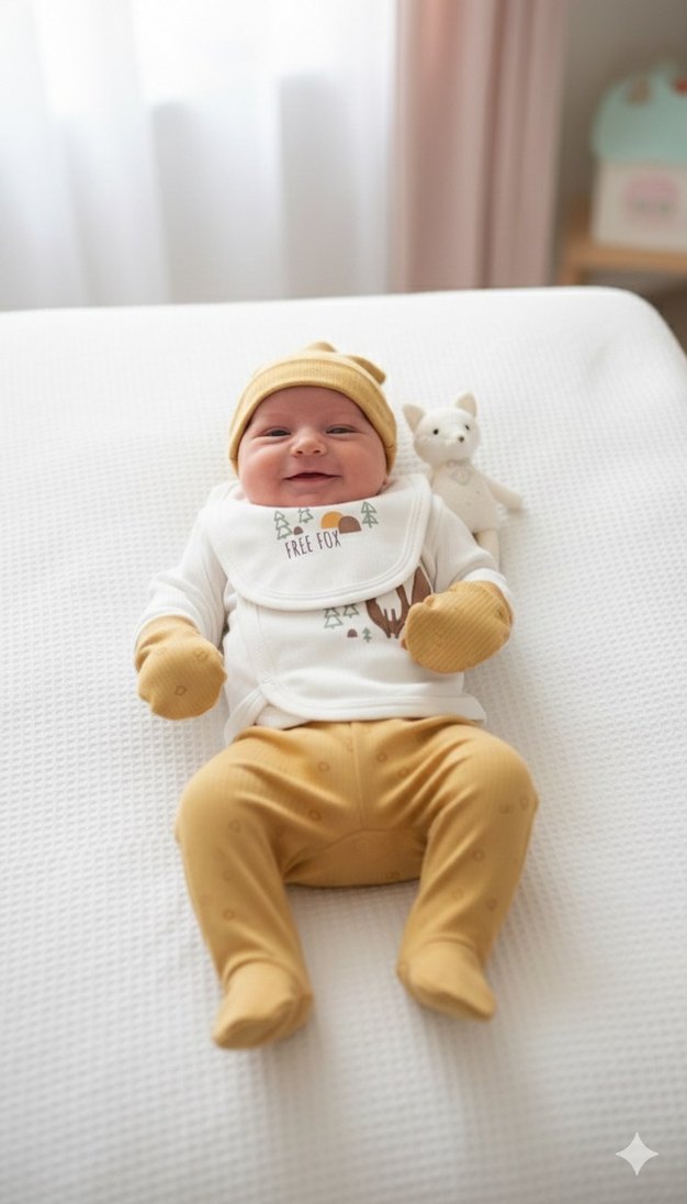 Nakışlı Örgü Bebek Kız Hastane Kıyafeti - Görsel 2