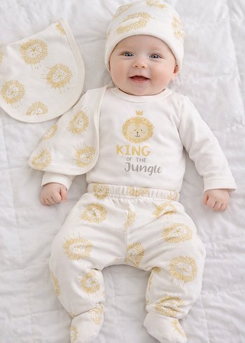 Beyaz Baskılı Pofuduk Bebek Hastane Kıyafeti - Görsel 2