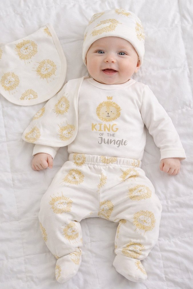 Beyaz Baskılı Pofuduk Bebek Hastane Kıyafeti - Görsel 2