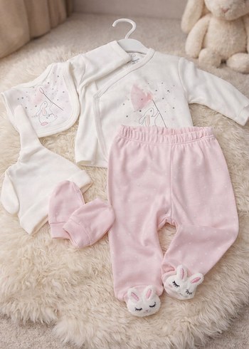 Nakışlı Kürklü Bebek Kız Hastane Kıyafeti - Görsel 2