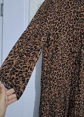 Leopar tesettür elbise
