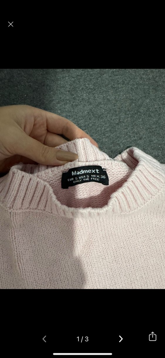 Madmext Pembe Bisiklet Yaka Oversize Triko Kazak - Görsel 3