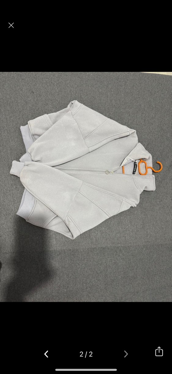 Gri Kapüşonlu Fermuarlı Sweatshirt - Görsel 2