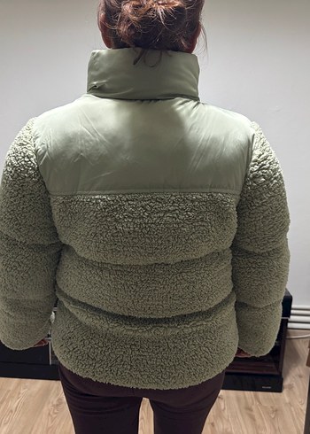 Kadın Gri Suni Kürk Detaylı Kısa Kaban - Görsel 2