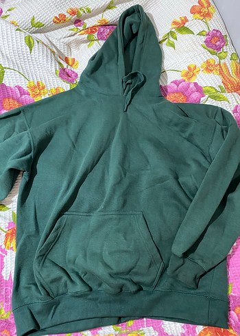 Koyu Yeşil Kapüşonlu Kadın Sweatshirt