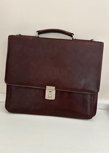 Kahverengi Vintage Matraş Erkek Evrak Çantası - Görsel 2