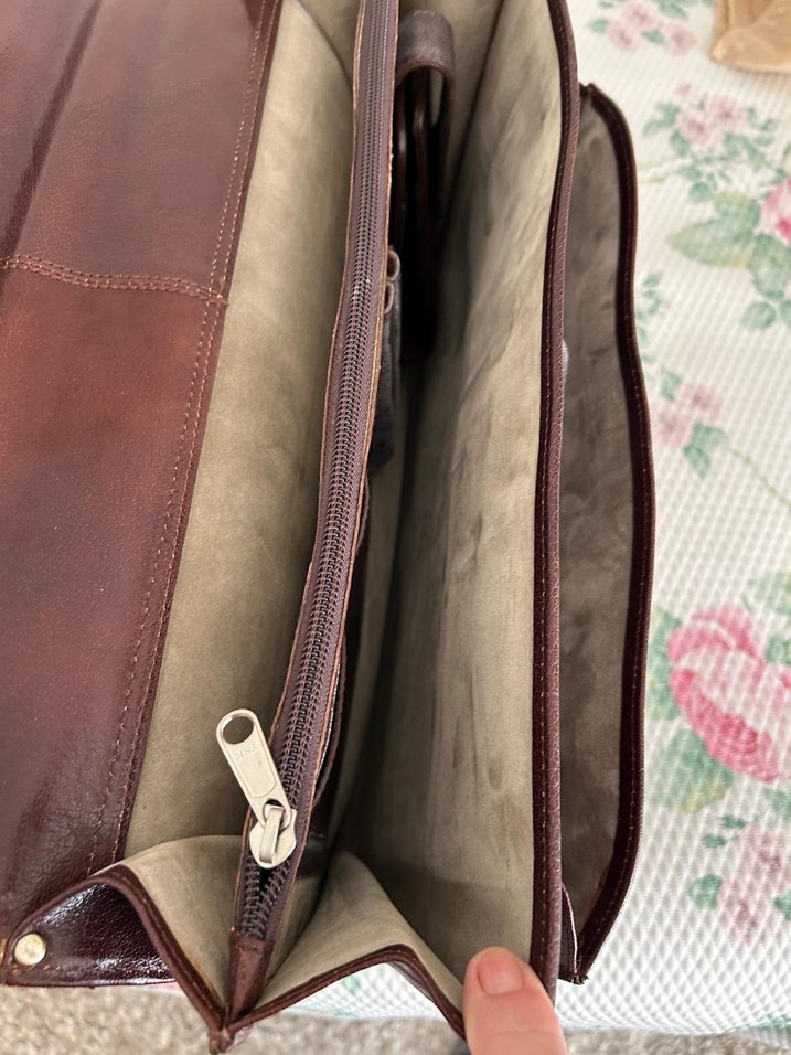 Kahverengi Vintage Matraş Erkek Evrak Çantası - Görsel 3