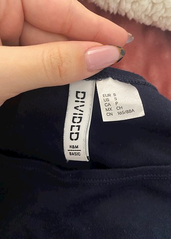 H&M Uzun Kollu Lacivert Bluz - Görsel 2